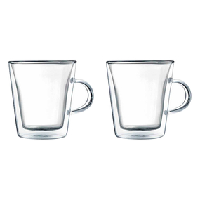 JUEGO DE TAZAS DE DOBLE PARED DE VIDRIO DE BOROSILICATO 200 ML 2 PIEZAS