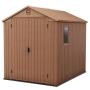 COBERTIZO DE ALMACENAMIENTO PARA EXTERIOR VERTICAL RESINA 6 X 8 MAPLE CON VENTANA