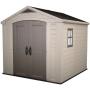 COBERTIZO DE ALMACENAMIENTO PARA EXTERIOR VERTICAL RESINA 256.5 X 255 X 243 CM BEIGE TOPO