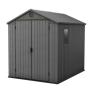 COBERTIZO DE ALMACENAMIENTO PARA EXTERIOR VERTICAL POLIPROPILENO 190X244X221 CM GRIS CON VENTANA