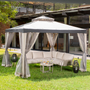 GAZEBO CUADRADO CHATHAM 304 X 304 CM BEIGE