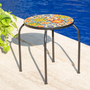 MESA DE JARDÍN LATERAL METAL MULTICOLOR