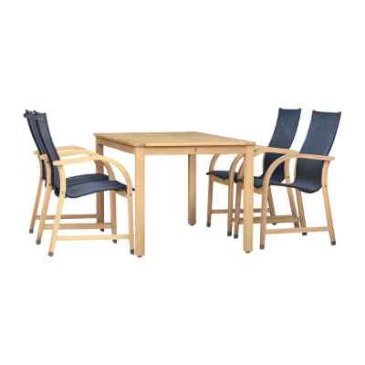 JUEGO DE JARDÍN COMEDOR ORLANDO 5 PIEZAS NEGRO