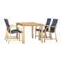 JUEGO DE JARDÍN COMEDOR ORLANDO 5 PIEZAS NEGRO