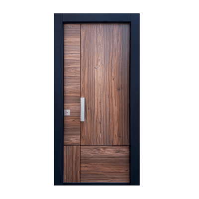 PUERTA EXTERIOR DE SEGURIDAD 13 PASADORES 95 X 213 CM DERECHA WENGUÉ MATE