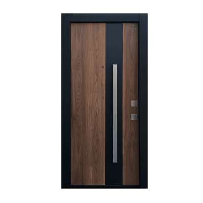 PUERTA EXTERIOR DE SEGURIDAD 19 PASADORES 95 X 213 CM IZQUIERDA TABACO
