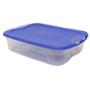 SET 6 CAJAS ORGANIZADORAS TRANSPARENTE 75.6 L PLÁSTICO TAPA AZUL PARA BAJO CAMA