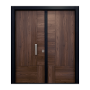 PUERTA EXTERIOR DE SEGURIDAD DOBLE 24 PASADORES 180 X 213 CM IZQUIERDA TABACO MATE