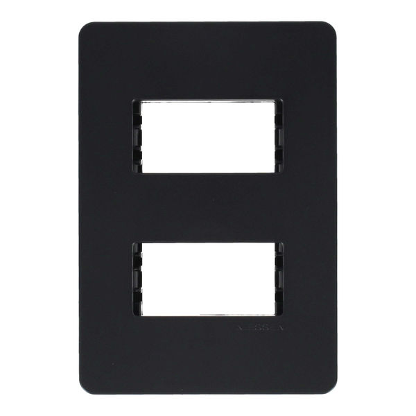 PLACA DE PARED DE 2 MÓDULOS NEGRO SOFT