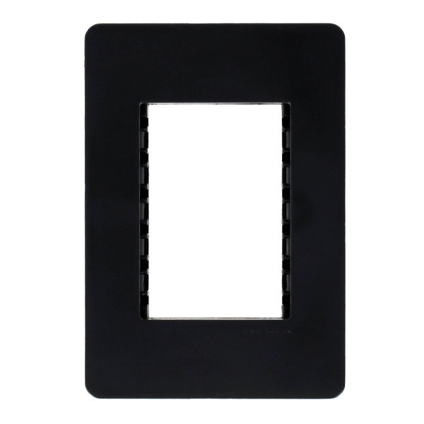 PLACA DE PARED DE 3 MÓDULOS NEGRO SOFT