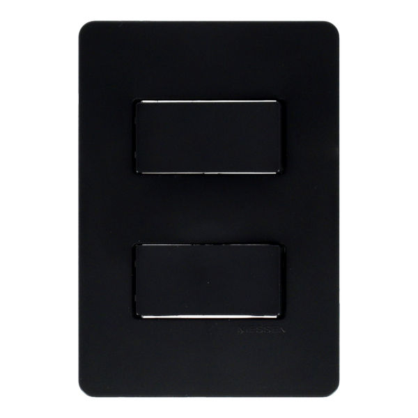 2 APAGADORES SENCILLO CON PLACA DE PARED NEGRO SOFT