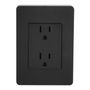 CONTACTO DÚPLEX CON PLACA DE PARED NEGRO SOFT