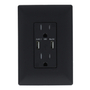 CONTACTO DUPLEX CON 2 PUERTOS USB TIPO A Y PLACA DE PARED NEGRO