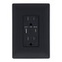 CONTACTO DUPLEX CON PUERTOS USB TIPO A Y TIPO C CON PLACA DE PARED NEGRO