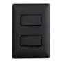 2 APAGADORES SENCILLOS CON PLACA DE PARED NEGRO