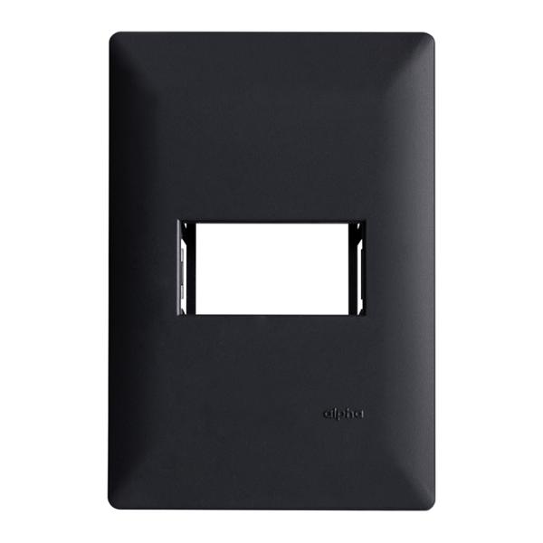 PLACA DE PARED DE 1 MÓDULO NEGRO