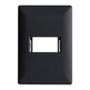 PLACA DE PARED DE 1 MÓDULO NEGRO