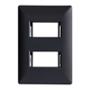 PLACA DE PARED DE 2 MÓDULOS NEGRO