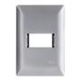 PLACA DE PARED DE 1 MÓDULO PLATA