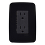 CONTACTO DÚPLEX CON PLACA DE PARED NEGRO