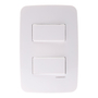PLACA CON 2 APAGADORES SENCILLOS BLANCO