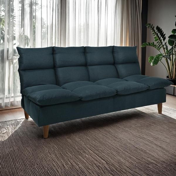 SOFÁ CAMA PISA MATRIMONIAL TELA 170 CM AZUL SIN COJINES