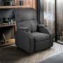 SILLÓN RECLINABLE 1 PERSONA DUBLIN TELA GRIS OSCURO