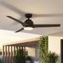 VENTILADOR DE TECHO GALLEGOS 52" MODERNO PARA EXTERIOR CON LED INTEGRADO NEGRO