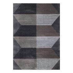 TAPETE PARA SALA POLIÉSTER 120X170 CM GRIS HEXA SUAVE AL TACTO
