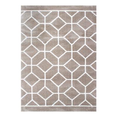 TAPETE PARA SALA POLIÉSTER 120X170 CM BEIGE SUAVE AL TACTO