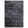 TAPETE PARA SALA POLIÉSTER 120X170 CM NEGRO SUAVE AL TACTO