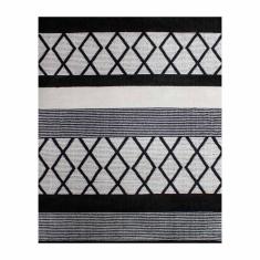 TAPETE PARA SALA SUPREME TRIBAL POLIÉSTER 120X170 CM NEGRO SUAVE AL TACTO