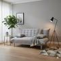 SOFÁ CAMA CÉNOVA RECLINABLE 190 CM GRIS SIN COJINES