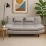 SOFÁ CAMA ÁRTICO RECLINABLE TELA 190 CM BEIGE SIN COJINES