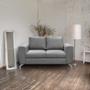 SOFÁ LOVE SEAT NATALIE TELA 152 CM GRIS OXFORD SIN COJINES