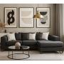 SALA ESQUINERA MODULAR ESCORPIO RECLINABLE TELA POLIÉSTER 305 X 95 X 83 CM GRIS CON COJINES