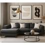 SALA ESQUINERA MODULAR ESCORPIO TELA 305 X 178 X 83 CM GRIS CON COJINES