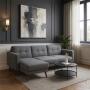 SALA ESQUINERA MODULAR BJORN RECLINABLE TELA 271 X 83 X 90 CM GRIS SIN COJINES