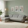 SALA MODULAR BJORN RECLINABLE TELA POLIÉSTER 271 X 83 X 90 CM GRIS CLARO SIN COJINES