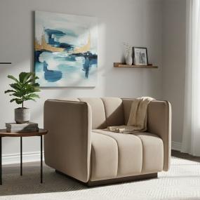 SILLÓN FIJO 1 PERSONA PORFIRIO TELA POLIÉSTER BEIGE