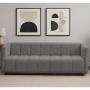 SOFÁ PORFIRIO FIJO TELA ATERCIOPELADA 160 X 80 X 75 CM GRIS CLARO SIN COJINES