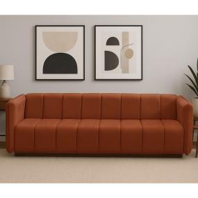 SOFÁ PORFIRIO TAPIZADO EN POLIÉSTER 230 CM NARANJA