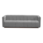 SOFÁ FIJO PORFIRIO POLIÉSTER 230 X 90 X 70 CM GRIS CLARO SIN COJINES
