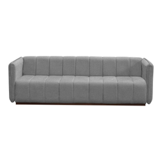 SOFÁ FIJO PORFIRIO POLIÉSTER 230 X 90 X 70 CM GRIS CLARO SIN COJINES