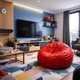 PUFF DECORATIVO VINIPIEL 1 X 1 M ROJO