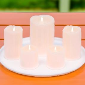 JUEGO DE VELAS DECORATIVAS BLANCO PLÁSTICO 5 PIEZAS