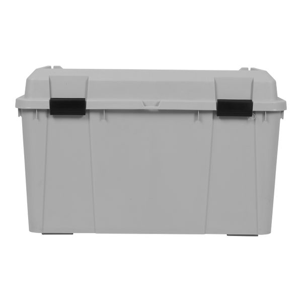 CAJA ORGANIZADORA SÓLIDA 130 L PLÁSTICO TAPA GRIS CON RUEDAS