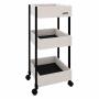 CARRITO ORGANIZADOR MULTIUSOS 3 NIVELES MADERA DE INGENIERÍA 81 CM BLANCO Y NEGRO