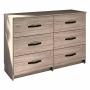 CÓMODA CAJONERA DE MADERA ROBLE 6 CAJONES PARA RECÁMARA AMPLIO ALMACENAMIENTO