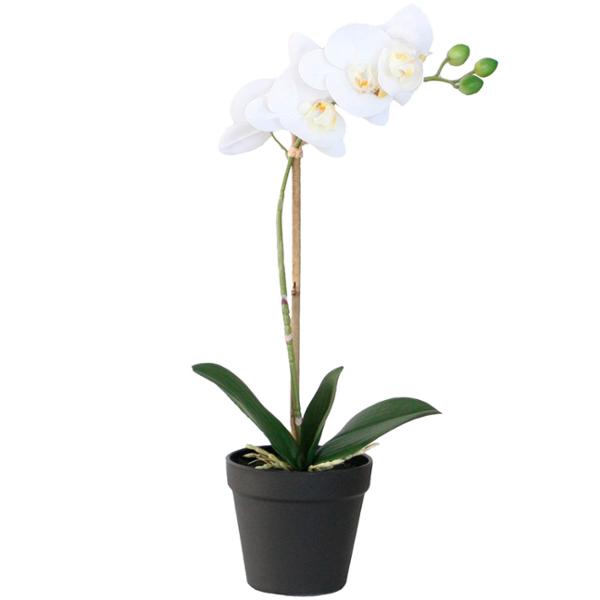 PLANTA ORQUÍDEA DE POLIETILENO ARTIFICIAL 50 X 21 CM CON MACETA DE PLÁSTICO